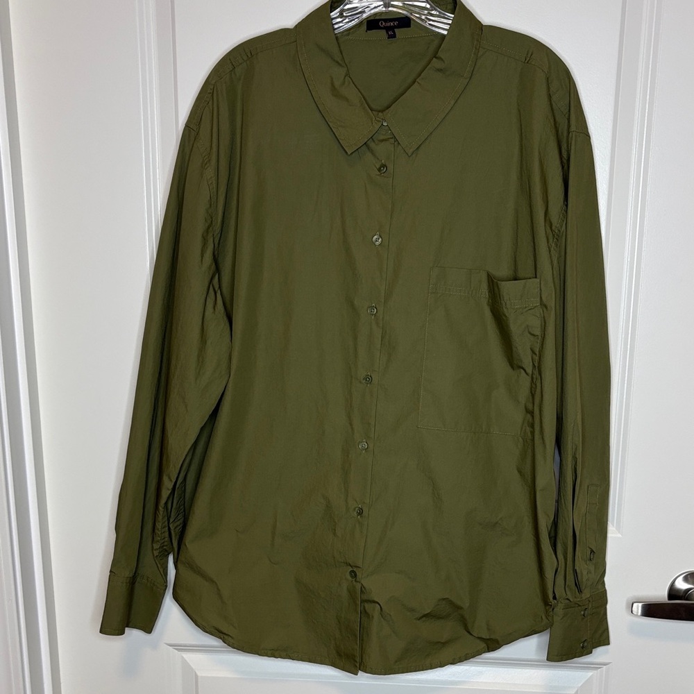 Quince Men's Olive Button-Down Shirt